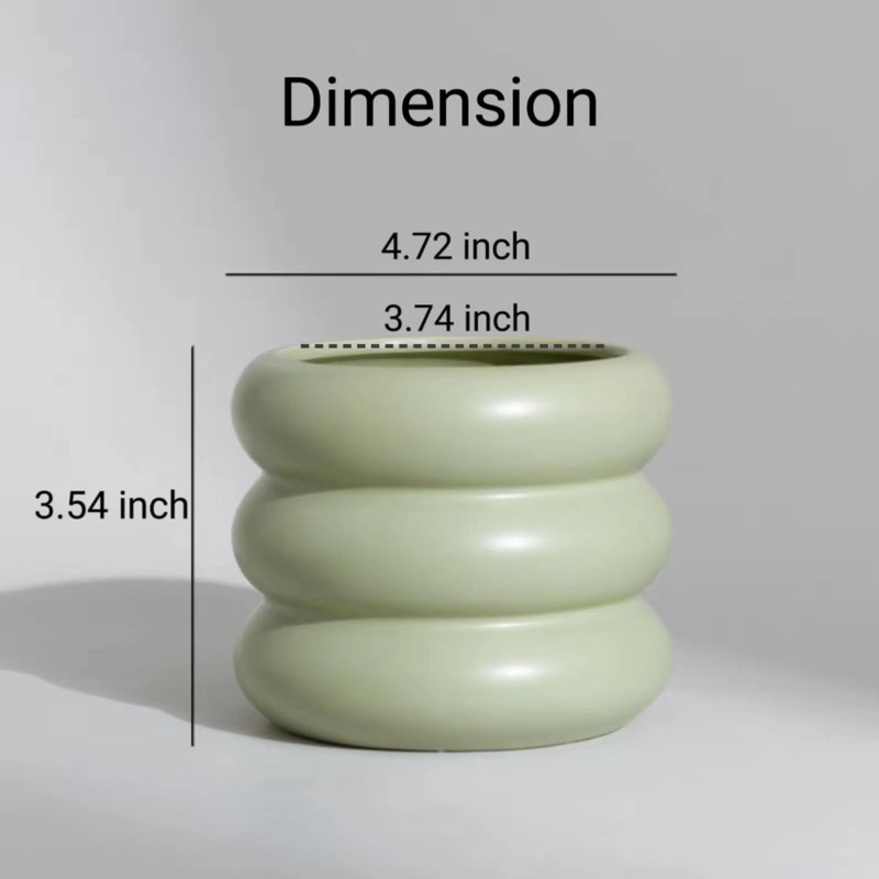 SANDYBAYTAS Ceramic Plant Pot Indoor, 4.5 Inch Flower Pot with