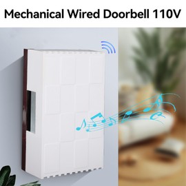 Beufee Wired Doorbell Chime, Ring Doorbell Wired Mechanical Wired Doorbell Chime Hard Wired Door Chimes with Front Door Ding Dong and Rear Tone for Home(220V)