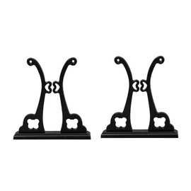 Pokinge 2 Pcs Folding Fan Stand, Black Fan Display Base Chinese Style Round Fan Storage Rack Plastic Handheld Fan Holder Home Decor Supplies