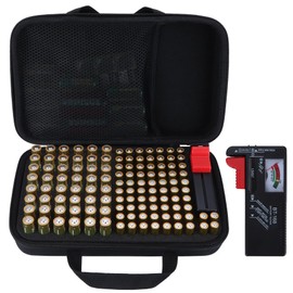 Peyyargo Battery Organizer Storage Case with Tester, Stores & Protects Exceed 122 Batteries (Batteries are Not Included)