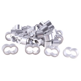 GIVIHGETI Pack of 40 Crimp Sleeves 8 mm Press Clamps Double Sleeves Clamp Sleeves Choke Clamps Wire Rope Rope Clamp 8 mm Aluminium Choke Clamps for Expander Rope, Tarpaulin Rope, Rubber Rope