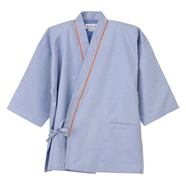 Nagayleben SG-1441 Unisex Patient Clothes, Jinbei-type, Top Coat, White Coat, blue