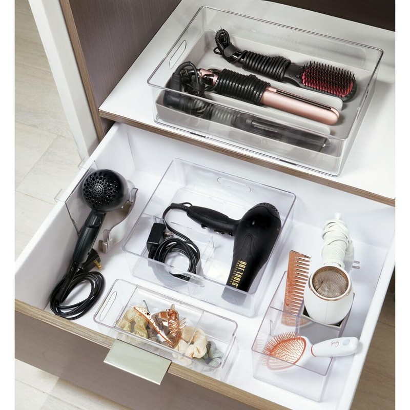 iDesign, Hair styling Organiser with 3 compartments, Silicon and Recycled