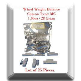 After Market 25 Pcs CLIP-ON Wheel Weight Balance MC Type 1.00oz / 28g For All Type Alloy Rims