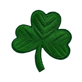 Shamrock 3 Leaf Clover Symbol Patch Embroidered Iron-on/Sew-on Decorative Embroidery Applique Clothing Vest Jacket Premium Stitching Vacation Travel Souvenir St. Patrick Legend Religious