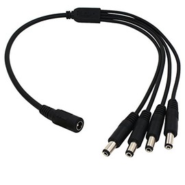 DC Power Splitter Cable, Bestga 1 Female to 4 Male 5.5mm X 2.1mm Camera Splitter Cable, DC Power Supply Branch Cable DC Jack Y Splitter for for CCTV Security Camera, LED Strip Light