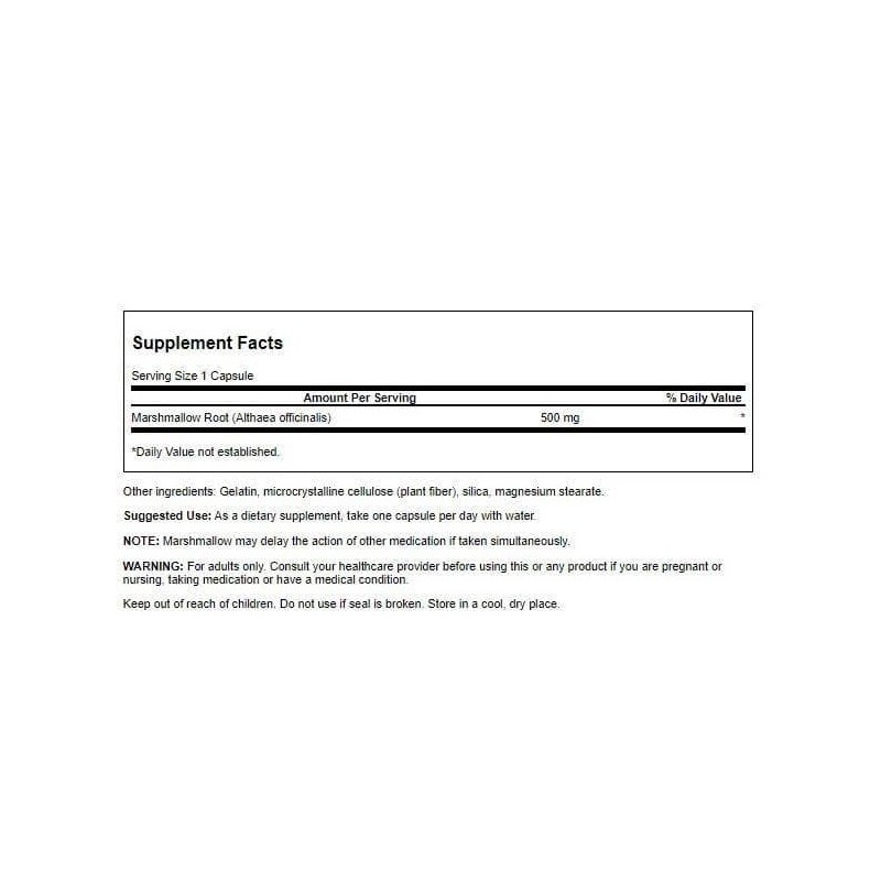 Swanson Marshmallow Root Healthy Supports Respiratory Function Digestive Support 500