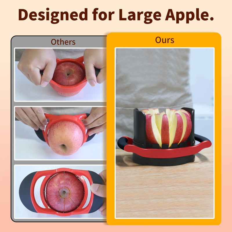 OOKUU Apple Slicer and Corer, [Large Size] 16-Blade Heavy Duty