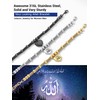 Stainless Steel Bracelet Allah Heart Charm Muslim Holy Beads Islamic