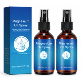 2Pcs Magnesium Spray, Pure Magnesium Oil Spray for Feet, Magnesium Oil Body Care Natural Formula, Easy to Absorb and Soothe, Easy to Absorb and Use
