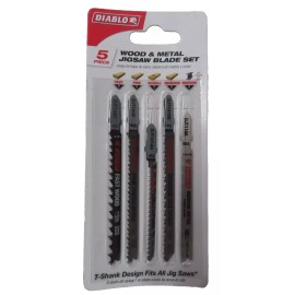 Diablo Wood & Metal Jig Saw Blade set T Shank 5 pack   #DJT5S NEW
