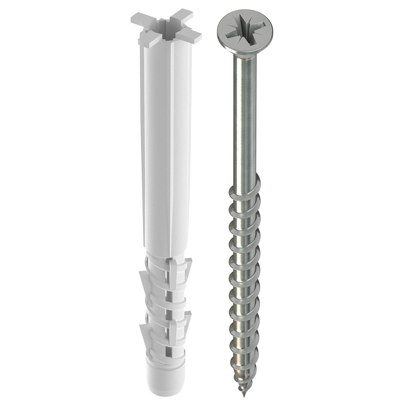 TOX 021101101 Purpose Frame Dowel Tetrafix XL, White, 8x80 mm