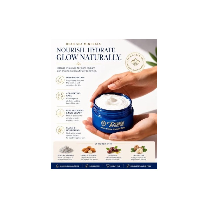 Premier Dead Sea Aromatic Body Butter- Milk and Honey, 175ml