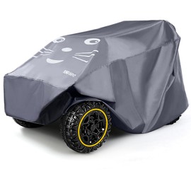 ANPABO Kids Ride On Toy Car Cover with Pattern, Universal Fit, All Weather Waterproof Snowproof Windproof UV Protection, 2X Heavier Oxford, Cover for Power Wheels Jeep Truck, Grey