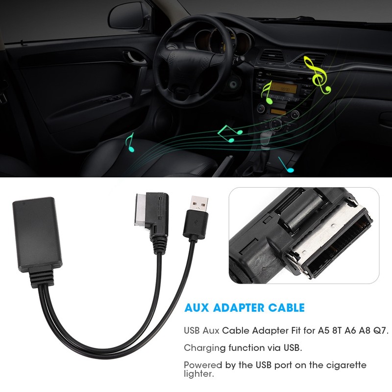 USB Aux Cable Adapter Music Audio Parts Compatible with Bluetooth