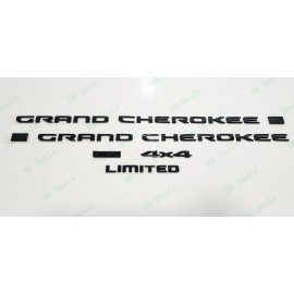 Grand Cherokee 5PC Gloss Black Side Door Rear Limited L 4X4 Emblems 2021+ Jeep Grand Cherokee L