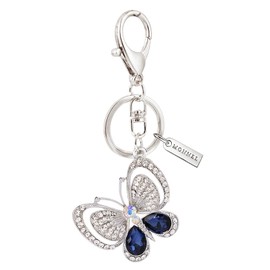 Monnel MZ969 Gorgeous Crystal Butterfly Charm Pendant Lobster Clasp Key Ring Keychain