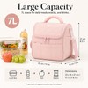 Lunch Bag for Women Insulated Pink Lunch Box Quilted Puffer