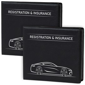 CANOPUS Car Registration and Insurance Holder, Car Document Holder, Vehicle Registration and Insurance Card Holder, Wallet for Auto, Trailer, Motorcycle, Truck, Vehicle Paperwork Organizer (2 Pack)