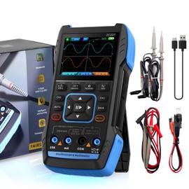 Kethvoz Handheld Oscilloscope 10000 Counts Digital Multimeter Signal generator with 2 Channel/10MHz Bandwidth 50MS/s Sampling Rate for Automotive DC/AC Voltage Current Test Portable Oscilloscope