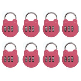 Padlock, 3 Digit Combination Lock, Zinc Alloy Small Security Padlocks for Gym Outdoor & School Locker, Fence, Case & Shed Pink 8PCS