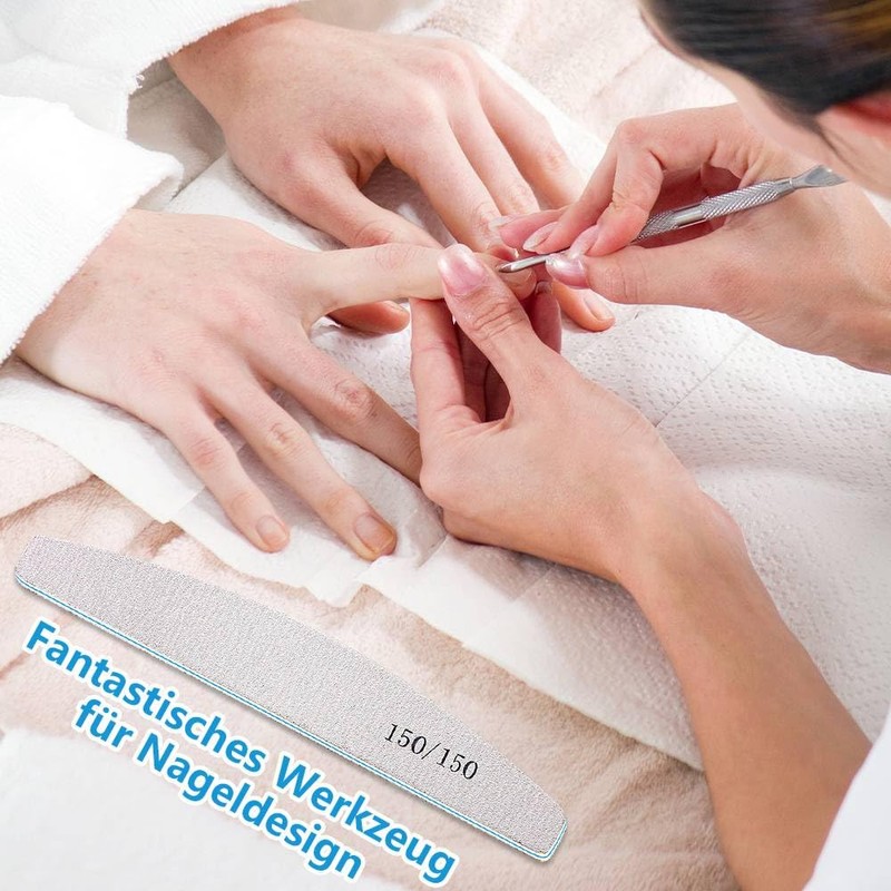 Funalix Nagelfeilen, 12 Stück doppelseitige Schmirgelbretter Nagelfeilen, Nagelstyling-Werkzeuge, waschbares Nagelfeilen-Set,