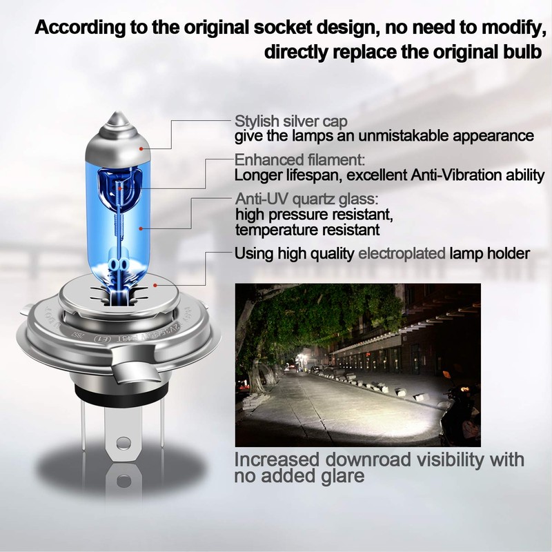 WinPower HS1 35/35W 12V Motorcycle Halogen Headlight 5000K Warm White