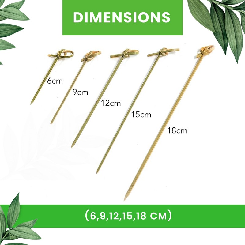 CANAPE KING Disposable Bamboo Skewers - 100pcs Natural Fruit Sticks