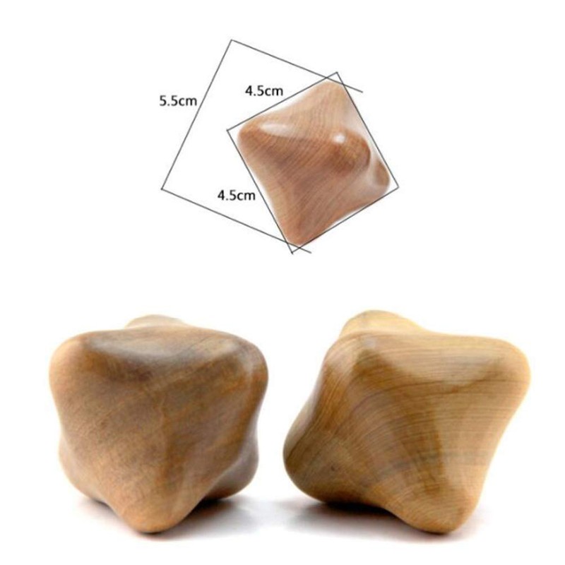 Artibetter 2pcs Hexagon Shape Trigger Sandalwood Massage Tool Trigger Point