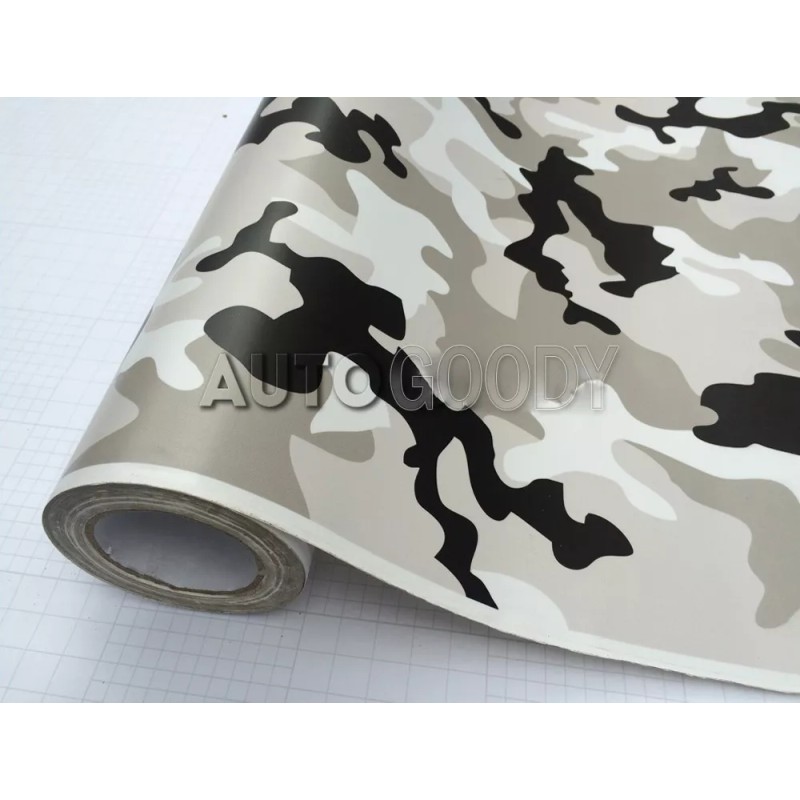 AUTOGOODY 120" x 60" Snow Camo Camouflage Vinyl Film Wrap