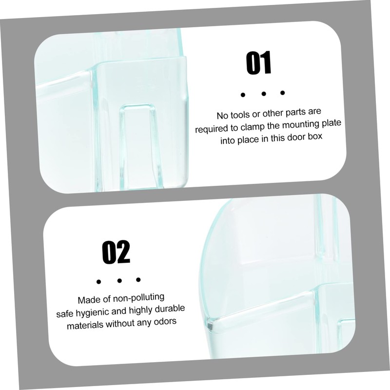 SHINEOFI Detachable Fridge Side Door Organizer Transparent Storage Box for