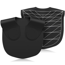 Noverlife Large Silicone Hair Cutting Guide Collar, Hair Dye Collar Waterproof Silicone Neck Guard Haircutting Collar, Salon Hairdressing Hair Cutting Neck Mat Barber Shop Hair Cutting Pad - Black