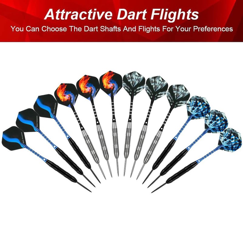 flintronic 6 Pack Steel Darts Set, Professional 23g Darts Tip