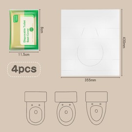 Jagowa Disposable Toilet Seat Covers - 40 Pcs, 4 Packs - Flushable, Biodegradable - Travel Pocket Size - Ideal for Public Toilets, Hotels, Hospitals, Adults, Children & Kids