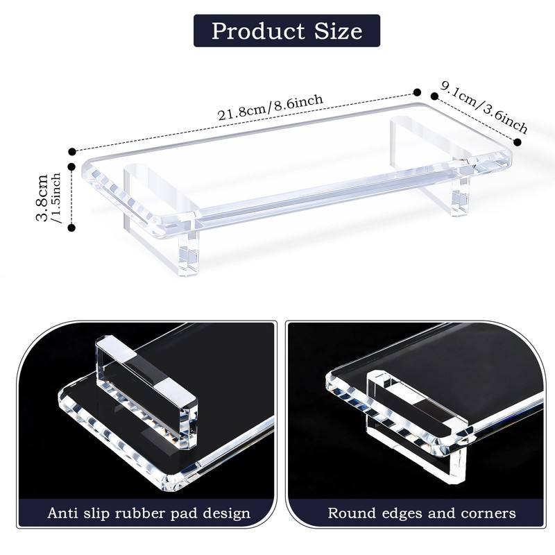 Crystal‑Clear Acrylic Perfume Display Tray 2‑Pack – Elegant Vanity Tray