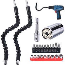 Flexible Drill Bit Extension Drill Bit Shafts Socket Screwdriver Soft Shafts Universal Drill Connectors, 22 Pieces Drill Bit Extension Holder Set