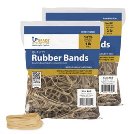 Upgrade Office Supply UPG22464PK2 Rubber Bands, Size #64 (3-1/2 x 1/4), 2-Pack, 320 Count, 1 lb, USA