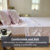 NSNLGSGC Pink Gingham Ruffle King Sheet Set, Pink Soft Pre-Washed