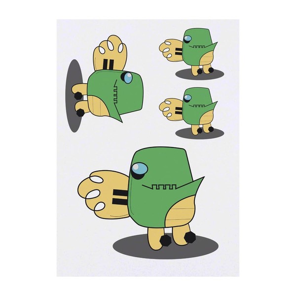 4 x 'Gushy Dragon' Temporary Tattoos - Water Resistant, Skin-Safe,