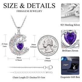 Tree of Life Necklace Mother and Daughter Sterling Silver Celtic Knot Family Tree Necklace with Round Crystal Tree of Life Pendant Jewellery Gifts for Women, Sterling Silver