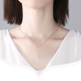 YienDoo Boho Crystal Star Y Necklace Choker Vintage Gold Tiny Star Pendant Necklace Hip-hop Filled Rhinestone Star Choker Rock Statement Necklace Charm Jewelry for Women and Girls