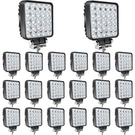 SAN YOUNG LED Work Lights for Truck Tractor, 4 Inch 75W 7000lm 12V 24V Waterproof Light Pods Square Spot Pods Lights ATV UTV RV RZR Golf Cart Boat, 20PCS