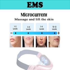 Electric V Face Massager, Electric V-Face Shaping Massager, EMS Face Lifting Device, Face Massager Against Wrinkles (White)