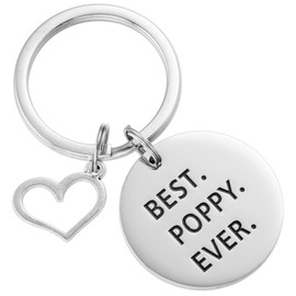 AHAETH Poppy Gifts Grandpa Key Chain From Grandchildren Granddaughter Best Poppy Birthday Ornament Presents Poppy Keychain