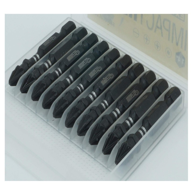 10 x SabreCut SCPZ250_10 50mm PZ2 Impact Screwdriver Driver Bits