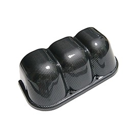 Custom 60 Diameter 3 Row Meter Hood for 2.5 Inch Meters, Carbon Tone Meter Holder