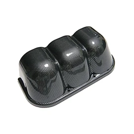 Custom 60 Diameter 3 Row Meter Hood for 2.5 Inch Meters, Carbon Tone Meter Holder