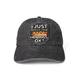 InnoBeta Funny Hog Dogs Gifts Cap for Men, Women, Adjustable Embroidered Hat Gifts for Hotdog Lover, Birthday, Christmas
