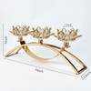 Tabletop Flower Crystal Candelabra with 3arm,Decorative Crystal Lotus Flower Candle