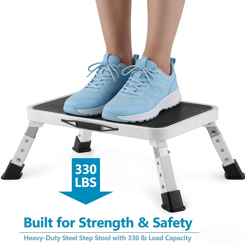 Simple Deluxe Step Stools Foldable, Heavy Duty Foot Stool with
